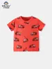 Roupas Infantis Transfronteiriças Primavera e Verão 2026 Camiseta Infantil de Manga Curta Carro de Desenho Animado Gola Redonda Estampa Estoque Pronto Atacado Roupas Infantis