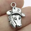 23x 16mm 2.7g multicolor DIY accesorios hechos a mano animal lindo cabeza de caballo de mezclilla colgante de doble cara