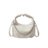 Bolso de Hombro Transfronterizo Nuevo Estilo con Patrón de Lichi y Volantes para Mujer, Casual, Color Transparente, Textura de Alta Gama, para Viajes, Combinable