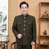 Traje Zhongshan de mediana edad y ancianos Ropa de abuelo Ropa Zhongshan para ancianos Ropa de papá primavera, otoño e invierno Ropa casual militar al por mayor