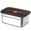 Directo de Fábrica Acero Inoxidable 304 Caja de Almuerzo Sellada Almacenamiento en Refrigerador de Cocina Caja de Comida Bento Caja de Acero Inoxidable para Conservar Frescura