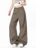 OREETA, Calças Machete Crowd de Rua Soltas de Perfil Lavado, Marca de Moda Americana Retrô Casual Crowd Calças Banana