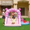 Castillo Inflable para Niños, Tobogán Inflable Pequeño de Tela Oxford, Castillo Combinado con Trampolín para Uso en Casa, Castillo Deportivo para Exteriores