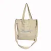 Bolsa de Lona con Cadena de Bolas Estilo Japonés Bordado de Nailon Bolsa de Compras Ecológica Bolso Tote de Hombro Único Cruzado para Viajes