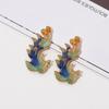Abanico Hanfu de estilo antiguo, tocado nupcial, cloisonné goteando, lujo ligero, simple, nicho, aretes, broche, accesorios hechos a mano