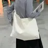 Bolsa de lona casual estilo japonés y coreano para mujer, gran capacidad, color sólido, estilo bosque, versátil, adecuada para estudiantes, bolsa cruzada deportiva casual
