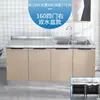 Gabinetes de Cocina de Acero Inoxidable con Estufa Integrada, Encimera Rústica, Modelo Económico de Alquiler, Gabinete Lateral Sencillo para Comedor Doméstico, Gabinete para Platos
