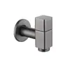 Grifo para Fregadero de Baño de Cobre Color Gris Metalizado, Apertura Rápida, Monomando Frío, Grifo de Agua para Balcón, Boquilla Doméstica Antisalpicaduras
