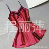 Vestido de tirantes sexy con escote en V y espalda descubierta en tallas grandes, Suministro transfronterizo, Tela de seda sintética con diseño calado, Al por mayor