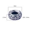 Cuentas de plata tailandesa de 6 mm con patrón de hierba Tang, plata de ley s925, retro, mate, patrón auspicioso, cuentas planas, pulsera para jugar con texto DIY, accesorios de plata