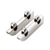 Polia de porta deslizante de vidro de aço inoxidável, rolo com volante duplo, porta deslizante com sulco de montanha, roda de lâmina de 5 mm, trilho de porta de armário de exposição correspondente