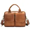 Bolso de mano vintage para hombre de cuero genuino, bolso cruzado, maletín de piel de vaca de capa superior