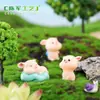 Paisaje en miniatura, caricatura creativa, linda figura de cerdo en forma de corazón, muñeco de animal, accesorio decorativo, adorno para coche o escritorio