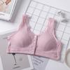 Botão frontal Fio Algodão Mãe Roupa Interior Feminina Coaster Push-up Confortável Colete de Alta Elástica Sutiã para Meia-Idade e Idosos