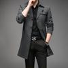 Windbreaker Masculino Mid-length Primavera Outono Inverno Alta Qualidade All-match Light Business Jacket Plus Large Size Plus Velvet Cross-Border