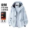 Chaqueta Exterior 3 en 1 con Forro Polar Desmontable Ropa de Trabajo Resistente al Viento e Impermeable Ropa Exterior Logo Personalizado