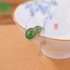Conjunto de collar y cadena con borlas y monedas de calabaza fulu de estilo nacional retro con jaspe hetiano chapado en oro de plata de ley S925 de un ciervo