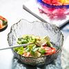 Vajilla Transparente con Borde Dorado, Bol de Cristal, Plato para Frutas, Bol Popular para Ensalada, Bol para Fideos Instantáneos, Bol de Cristal Estilo Japonés al por Mayor