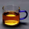 Taza de Té de Vidrio con Asa Taza de Té Transparente Taza de Té Resistente al Calor Taza Juego de Té Kung Fu Taza Espesa para Cata de Té