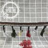 Estilo nacional centopeia borda cor franja franja renda DIY chapéu cachecol cortina acessórios de vestuário renda mancha