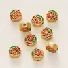 Accesorios de Flor de Cumpleaños Doce Estilo Chino Cuentas de Flor Perforadas DIY Goteo de Color al Óleo Peonía Flor de Durazno Flor de Ciruelo Adornos Colgantes