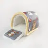 Nuevo Nido de Hámster y Cobaya Otoño e Invierno Nido de Cobaya Oso Dorado Forrado de Felpa para Mantener Caliente Casa Refugio de Invierno para Hámster Mascota Pequeña