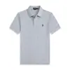 Camisa Polo com Gola Grande, Manga Curta, Cor Lisa, Caimento Solto para Homens de Meia-Idade