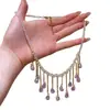 Nuevo collar gargantilla de noche con borla de diamantes de alta resistencia, lujo ligero, exquisito, de alto valor estético, versátil, cadena para clavícula femenina única