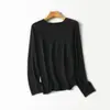 Suéter de punto pullover de mezcla de lana soluble en agua, ultrasuave, estilo nuevo de principios de otoño para mujer, suéter de punto pullover suave y holgado, adecuado para usar en capas