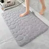 Alfombrillas de Suelo con Relieve de Piedra para Uso Doméstico, Felpudos de Algodón Elástico y Coral, Alfombrillas Absorbentes para Pies de Baño, Venta al por Mayor Transfronteriza