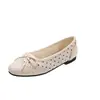 Zapatos de Salón Planos Estilo Retro Francés con Lazo, Punta Redonda, Corte Bajo, Tacón Bajo Grueso, 2026, Versátiles, de Temperamento, Suela Suave