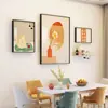 Pintura Decorativa Cálida Nórdica para Comedor Familiar Juego de Arte de Pared de Porcelana de Cristal Decoración de Pared de Aleación de Aluminio Estante de Hierro Colgante