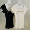 WGWE10054 Ropa de Mujer de las Trece Líneas de Guangzhou Verano 2026 Nuevo Top Camiseta de Manga Corta con Cuello Redondo y Diseño ceñido a la cintura