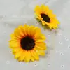 Flor de Girasol de 10 cm Flor de Girasol Pequeña Artificial Flor de Muñeca Danzante Tocado Regalo del Día del Maestro Decoración para Sombrero DIY