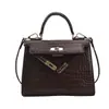 Bolsa Fashionável com Padrão de Crocodilo para Mulheres, Nova Bolsa de Ombro Transversal Estilosa e na Moda, Bolsa de Mão para o Dia a Dia Bolsa Kelly Bolsas