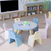 Juego de mesa y silla para niños de madera maciza para jardín de infantes, juguetes de manualidades de aprendizaje para educación temprana, escritorio para leer, escribir y dibujar