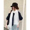 Cachecol de Pescoço Plissado Estilo Coreano Camada Dupla com Franjas Cor Sólida para Mulheres Toque de Luxo Cachecol Fino Estilo Preguiçoso Aquecedor de Pescoço Xale Moderno