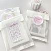 Bolsa de papel de algodón blanco ins de alto valor embalaje esmerilado translúcido tarjeta pequeña de frijol de amor bolsa autosellante portátil gruesa