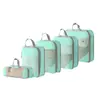 Bolsa de Armazenamento de Viagem Popular de Malha com Compressão Transfronteiriça Conjunto de Cinco Peças para Mala Roupas Sapatos Artigos de Higiene Pessoal Bolsa de Armazenamento