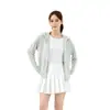 Ropa Casual de Hielo de Seda con Protección Solar, Diseño Simple Estilo Japonés, Chaqueta Fina Suelta para Mujer con Protección UV, Top Adelgazante con Protección Solar