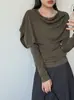 Novedades de Otoño Naranja Zhi: Conjunto de punto de dos piezas con chal desmontable, atmosférico, estilo coreano, para mujer, 26095