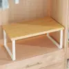 Estante de almacenamiento para armario, estante de gabinete, estante interior en gabinete, organizador de almacenamiento para microondas de escritorio, panel divisor de gabinete de cocina