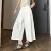 Pantalones grises de pierna ancha cropped para mujer en stock, verano 2026, aptos para petite, adelgazantes, versátiles, con caída, holgados, pantalones casuales de pierna recta