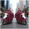 Impermeable Auténtico para Motocicleta y Vehículo Eléctrico, Impermeable para Lluvia Fuerte, Unisex, Protección Facial y para Pies, Poncho de Lluvia Ampliado y Engrosado, Impermeable para Dos Personas