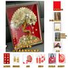 Ocho Direcciones de la Riqueza Moneda de 50 Centavos Árbol de Dinero Árbol de la Fortuna Hecho a Mano Kit de Materiales para Marco de Fotos DIY Regalo de Apertura