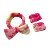 Diadema Maquillaje Cuidado de la Piel Diadema Lavado Facial Diadema Niña Diadema Cabello Desenfocado Diadema Spa Set de Pulseras Diadema para Lavado Facial