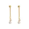 Nuevos Pendientes de Borla con Colgante de Perla Brillante Color Champaña Moda de Nicho Diseño de Alta Gama Dulces y Sencillos