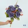 Rosa flor artificial decoração de casa ornamento arranjo de casamento arranjo de flores retrô buquê de rosa Ruyi de 7 cabeças flor artificial