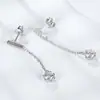 Brincos de Moissanita Modernos de 50 Pontos Estilo Coreano Borla Seis Garras Moissanite Cor D Fio de Orelha Joias de Moissanite