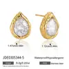 Pendientes Wanxing de acero inoxidable bañado en oro de 18k con circonitas en varios diseños para mujer, pendientes que no se decoloran, venta al por mayor transfronteriza en stock